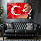 Atatürk Temalı Temperli Cam Duvar Tablosu – Premium UV Baskı, Modern & Şık Dekor