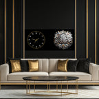 Temperli Cam İslami Duvar Saati – Kefâ Billâhi Şehîdâ Yazılı Hat Tasarımı