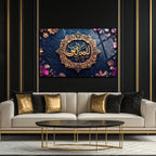 Hummingbird and Flower Themed Stained Glass Tempered Glass Painting – Colorful Nature Wall Decor