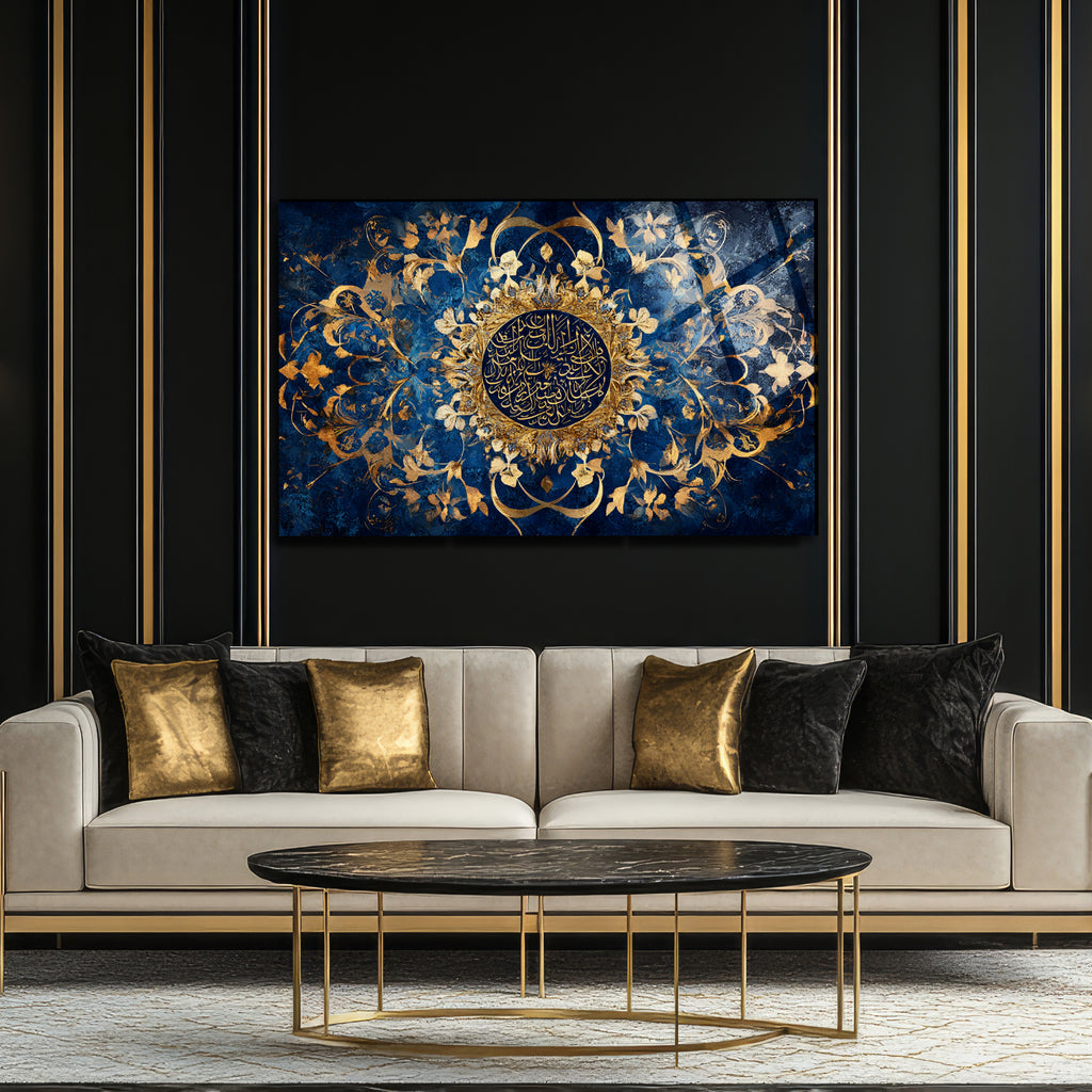 Hummingbird and Flower Themed Stained Glass Tempered Glass Painting – Colorful Nature Wall Decor