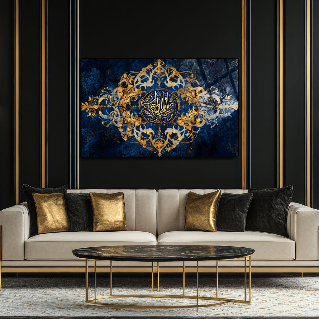 Hummingbird and Flower Themed Stained Glass Tempered Glass Painting – Colorful Nature Wall Decor