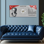 Temperli Cam Saat –Atatürk Portresi  Tasarım, Premium UV Baskı Duvar Saatİ