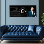 Temperli Cam Saat –Atatürk Portresi  Tasarım, Premium UV Baskı Duvar Saati