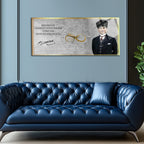 Temperli Cam Saat –Atatürk Portresi  Tasarım, Premium UV Baskı Duvar Saati