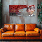 Temperli Cam Saat –Atatürk Portresi  Tasarım, Premium UV Baskı Duvar Saati