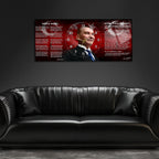 Temperli Cam Saat –Atatürk Portresi  Tasarım, Premium UV Baskı Duvar Saatİ