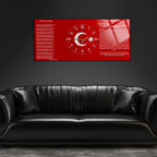 Saatli Temperli Cam Saat –Atatürk Portresi  Tasarım, Premium UV Baskı Duvar Saati (Kopya)
