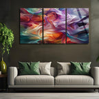 3 Parçalı Temperli Cam Duvar Tablosu Soyut