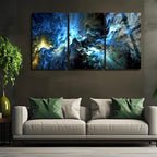 3 Parçalı Temperli Cam Duvar Tablosu Soyut