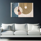 Mavi Renkli Metalik Soyut Temperlenmiş Cam Tablo