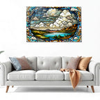 Günbatı Temalı Vitray Görünümlü Temperli Cam Tablo – Renkli Doğa Duvar Dekoru (Kopya)