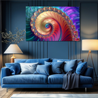 Temperli Cam Duvar Tablosu – Altın Mavi Soyut Dekor