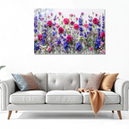 Tempered Cam Çiçek Desenli Duvar Tablosu – Renkli Doğa Sanatı, Modern Ev Dekoru, Canlı Çiçek Tasarımı