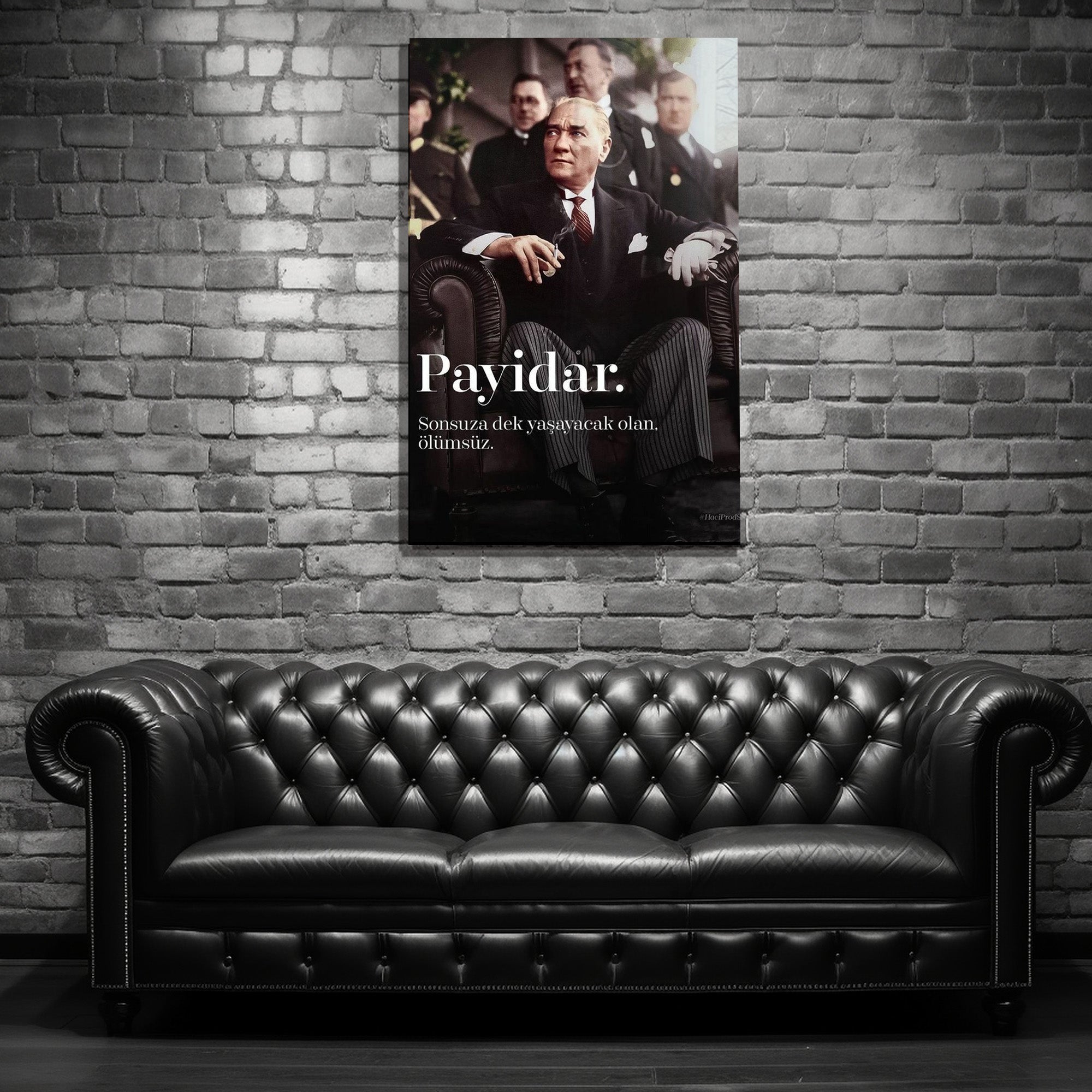 Atatürk Temalı Temperli Cam Duvar Tablosu – Premium UV Baskı, Modern & Şık Dekor