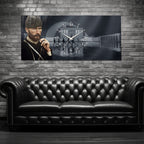 Anıtkabir Temalı Temperli Cam Saat –Atatürk Portresi  Tasarım, Premium UV Baskı Duvar Saati