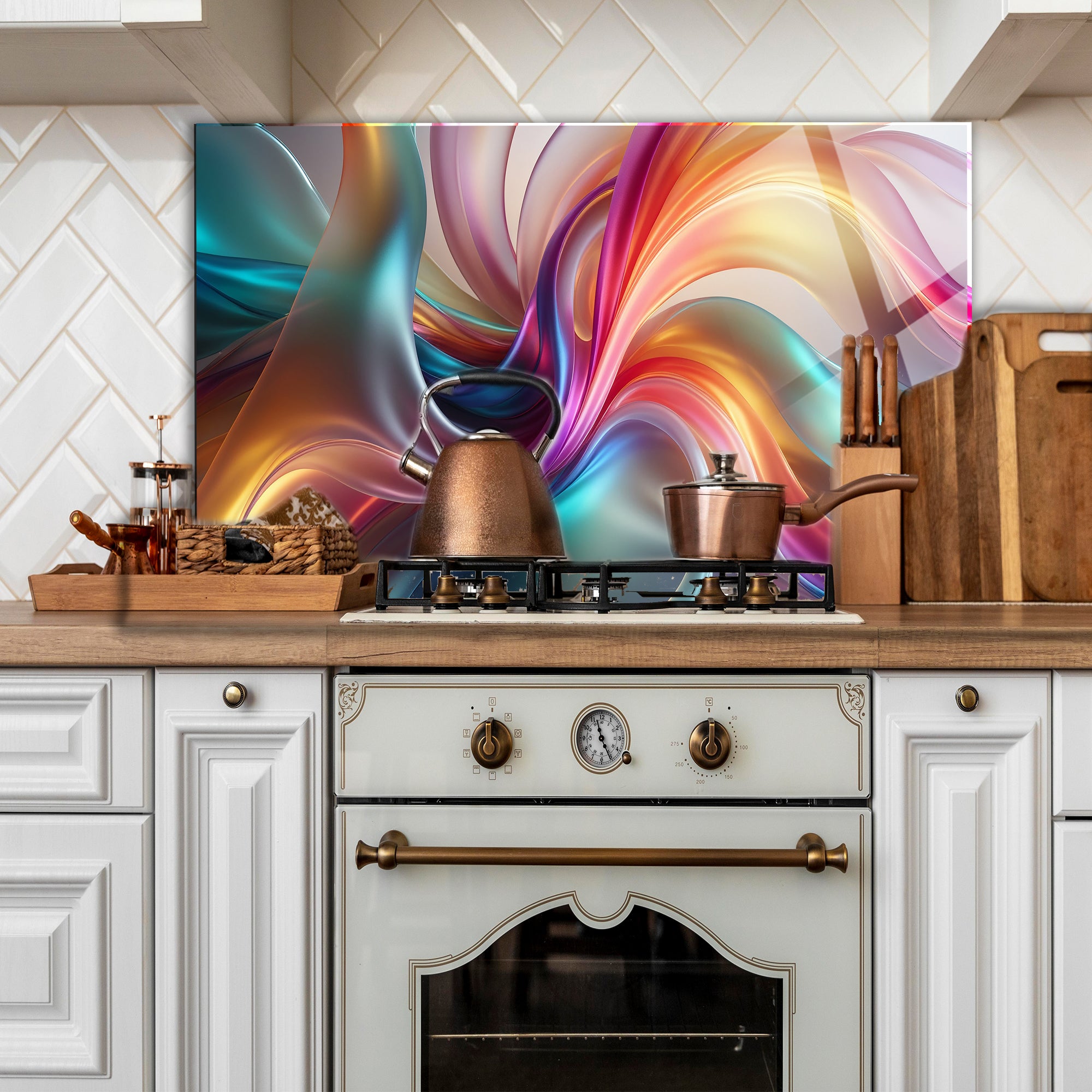 Temperli Cam Duvar Tablosu – Vitray Temalı Gelincik Çiçeği Cam Tablo