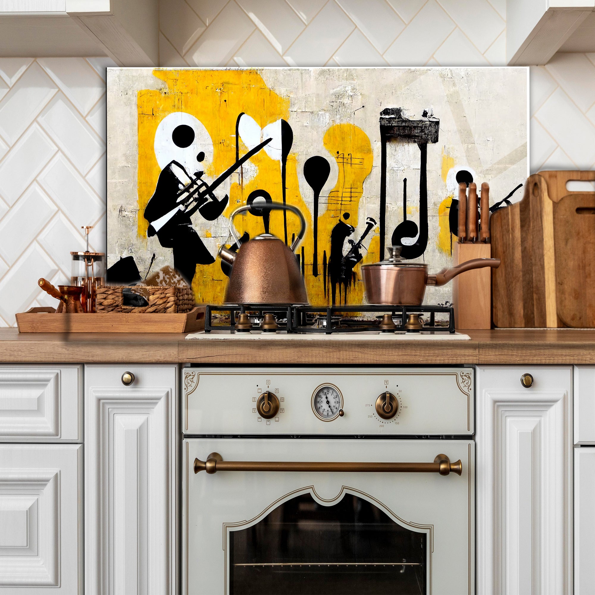 Temperli Cam Duvar Tablosu  Sokak Sanatı Soyut