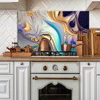 Temperli Cam Duvar Tablosu  Soyut