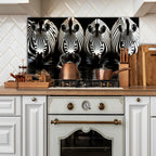 Temperli Cam Duvar Tablosu  Zebralar