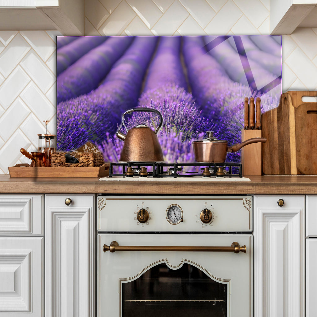 Temperli Cam Duvar Tablosu  Lavantalar