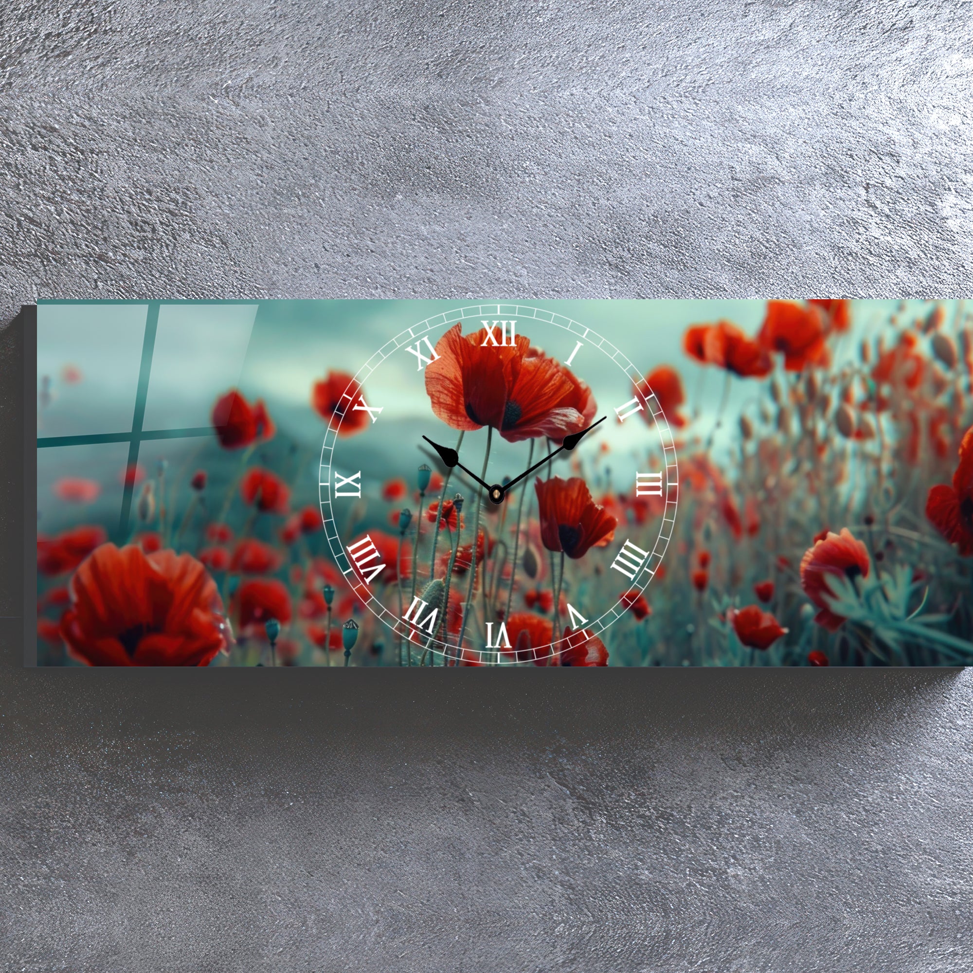 Temperli Cam Duvar Saati –  Modern Tasarım, Büyük Boy Duvar Dekoru