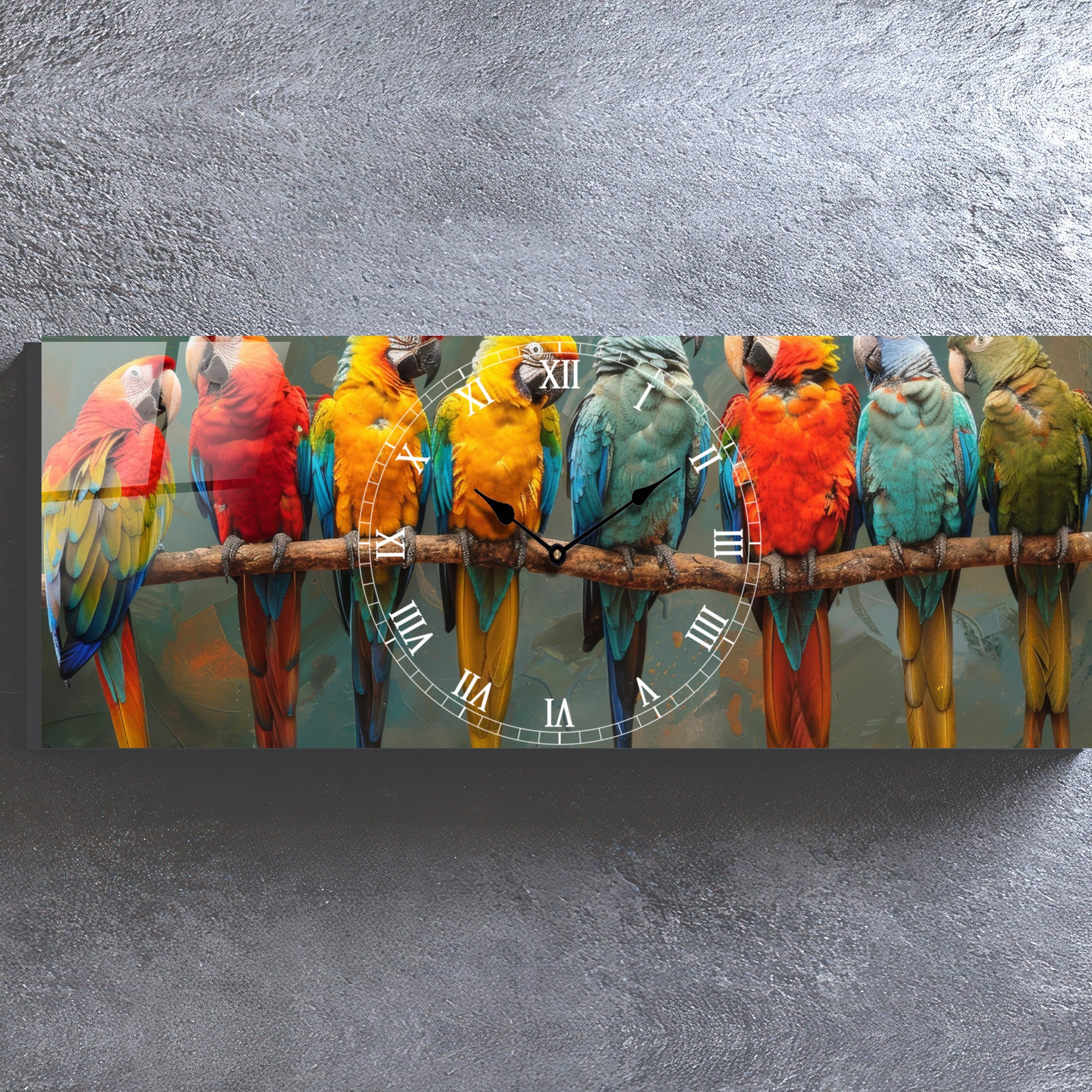 Temperli Cam Duvar Saati –  Modern Tasarım, Büyük Boy Duvar Dekoru