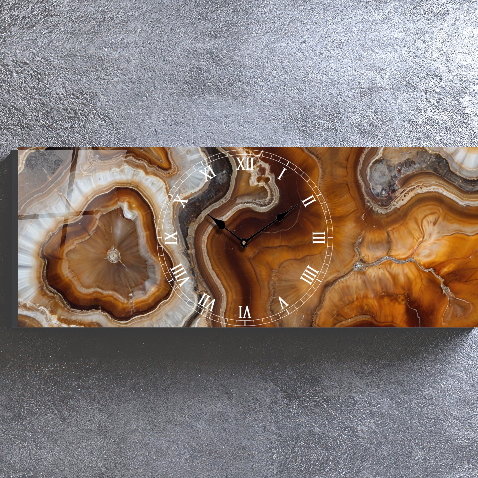 Temperli Cam Duvar Saati –  Modern Tasarım, Büyük Boy Duvar Dekoru