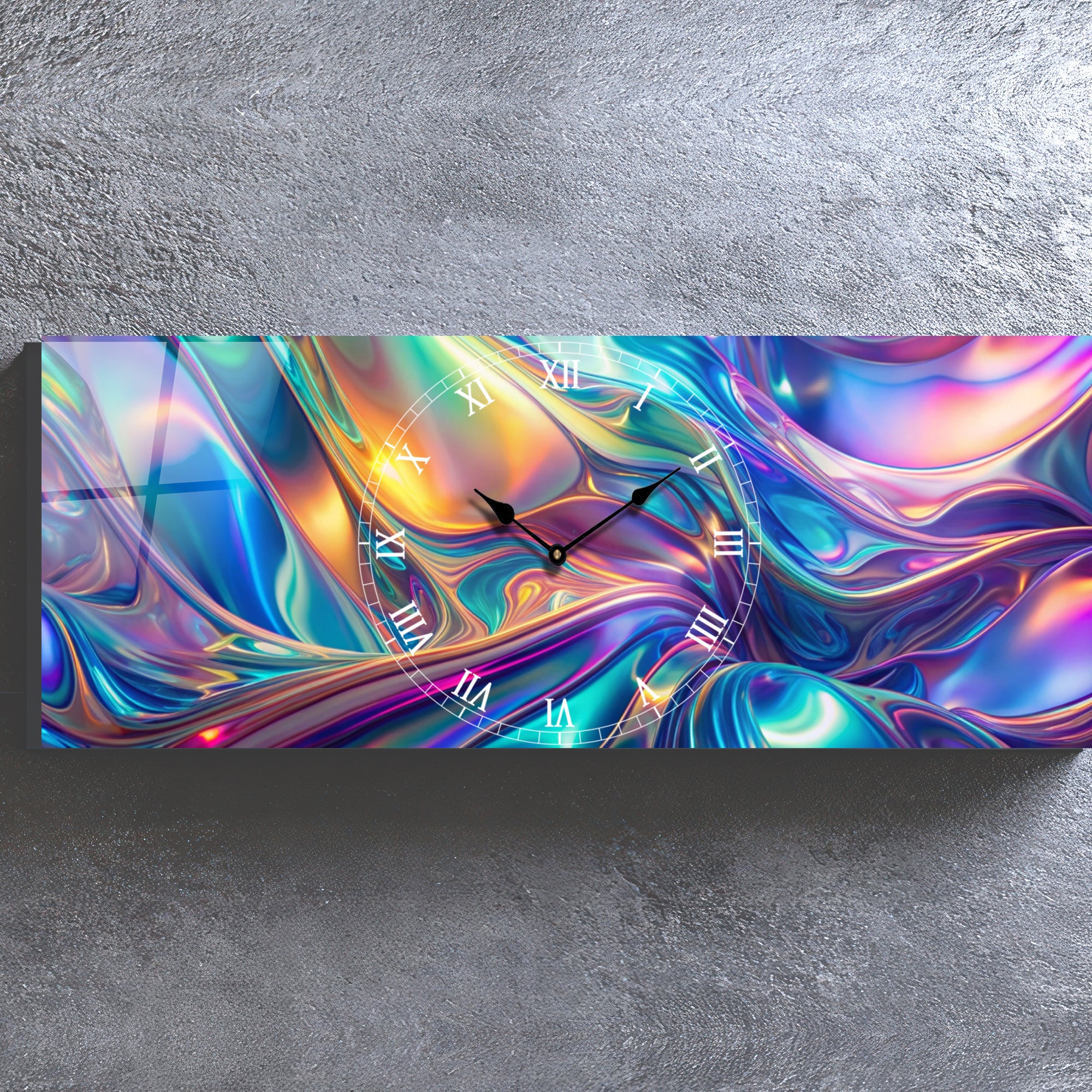 Temperli Cam Duvar Saati –  Modern Tasarım, Büyük Boy Duvar Dekoru