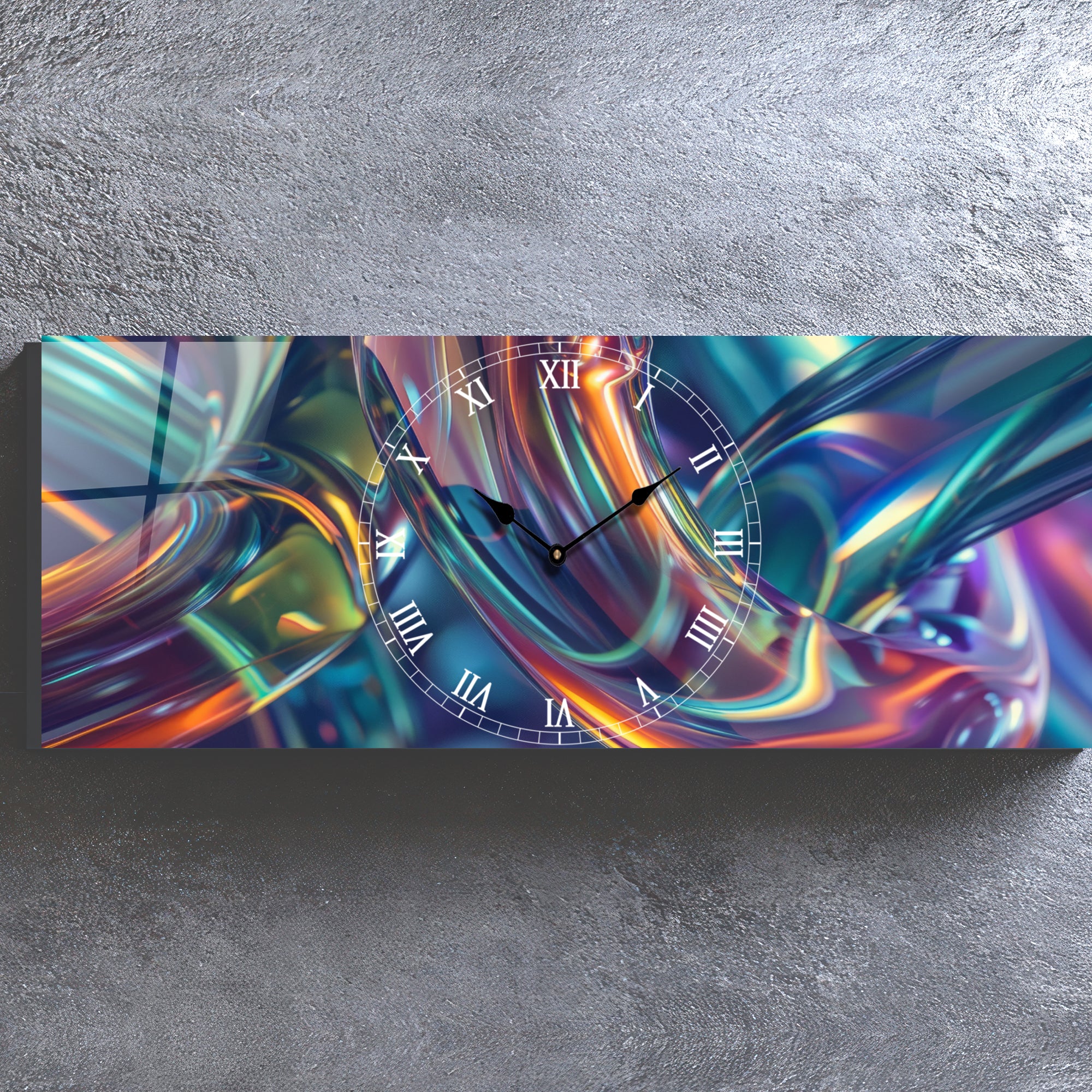 Temperli Cam Duvar Saati –  Modern Tasarım, Büyük Boy Duvar Dekoru