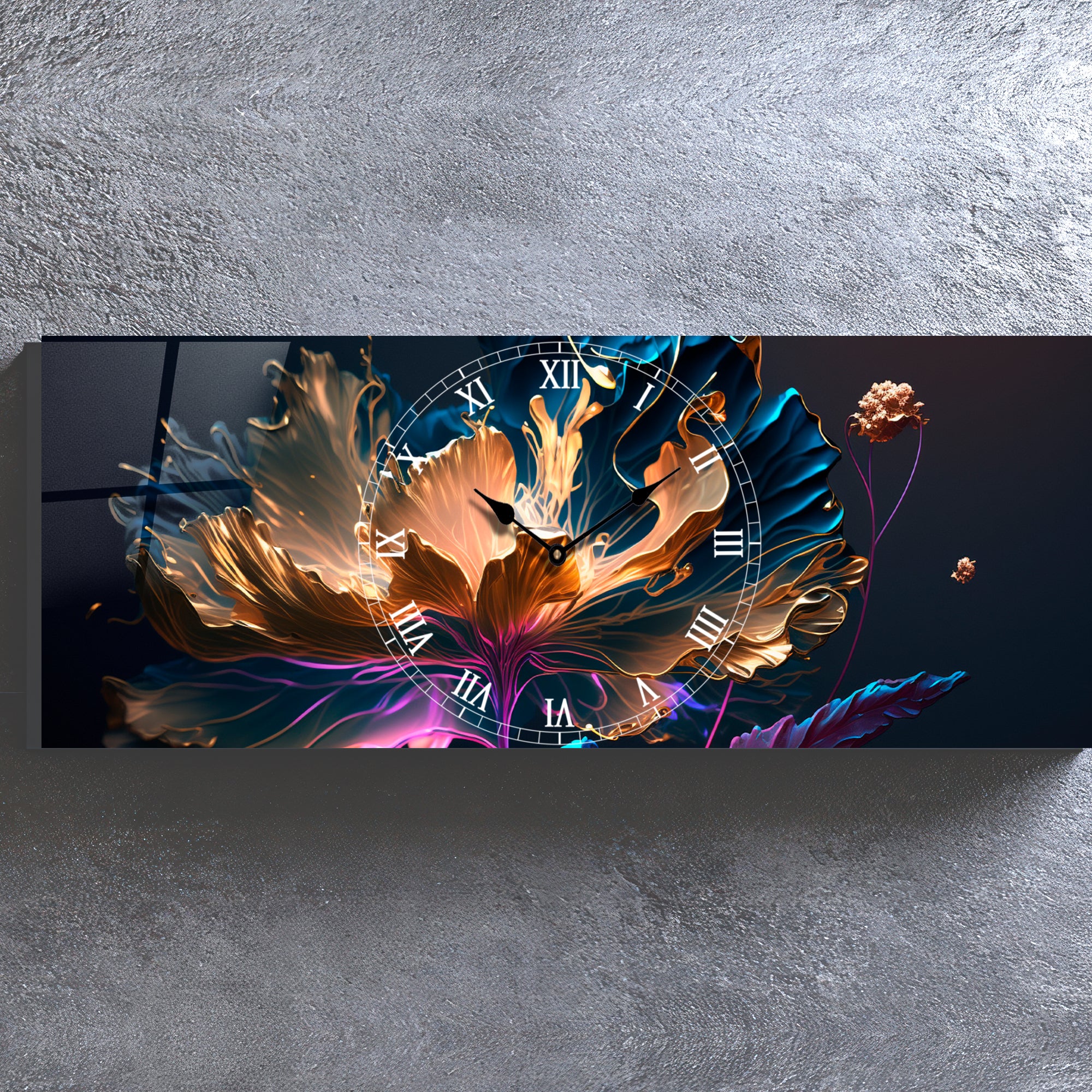 Temperli Cam Duvar Saati –  Modern Tasarım, Büyük Boy Duvar Dekoru