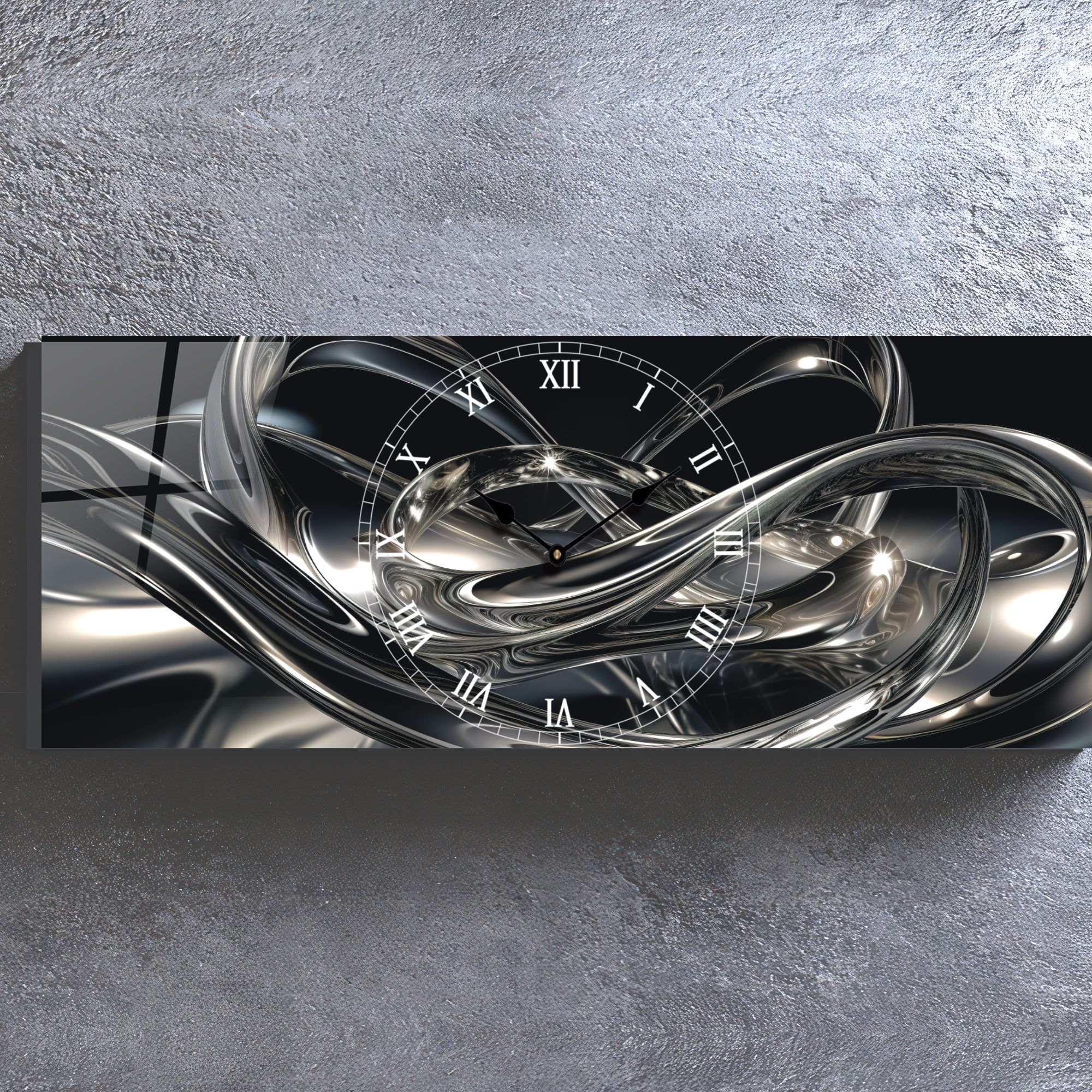 Temperli Cam Duvar Saati –  Modern Tasarım, Büyük Boy Duvar Dekoru