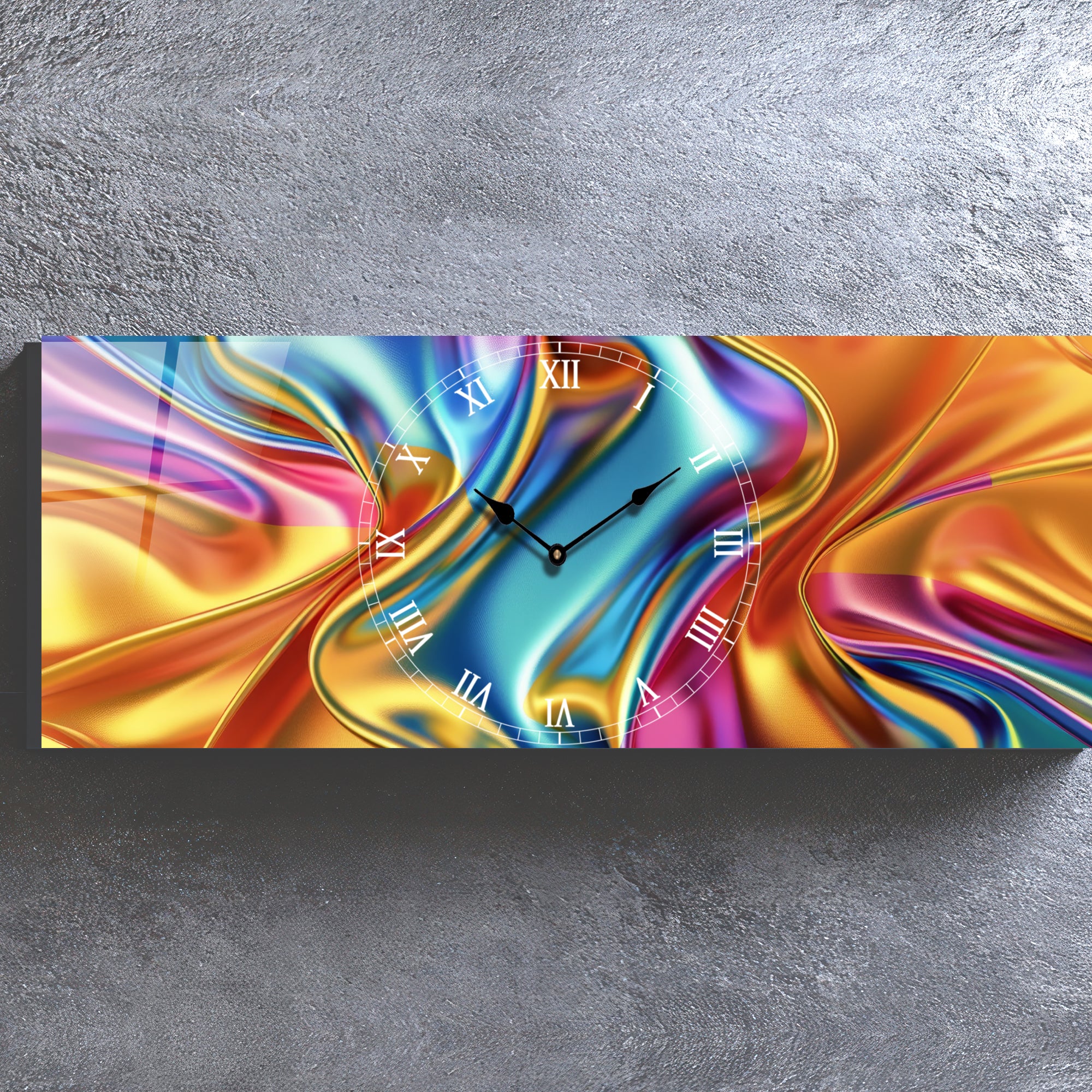 Temperli Cam Duvar Saati –  Modern Tasarım, Büyük Boy Duvar Dekoru