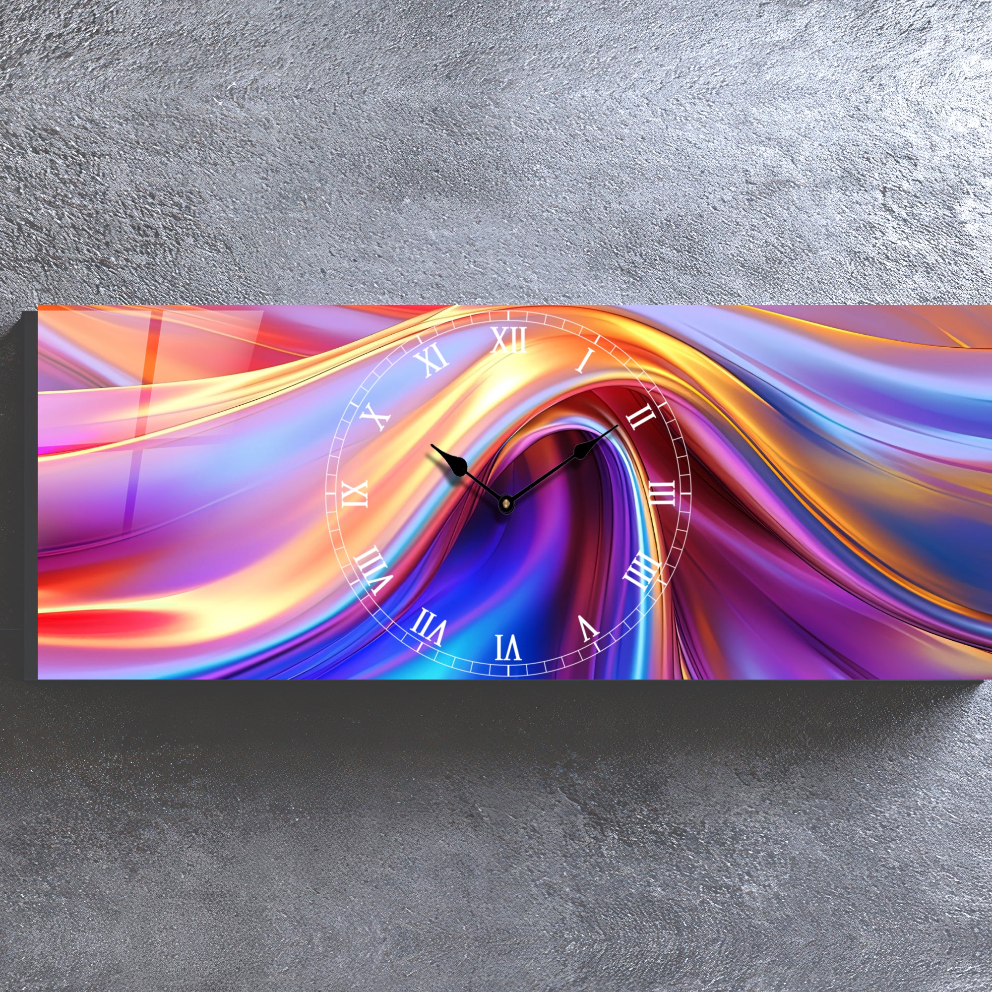 Temperli Cam Duvar Saati –  Modern Tasarım, Büyük Boy Duvar Dekoru