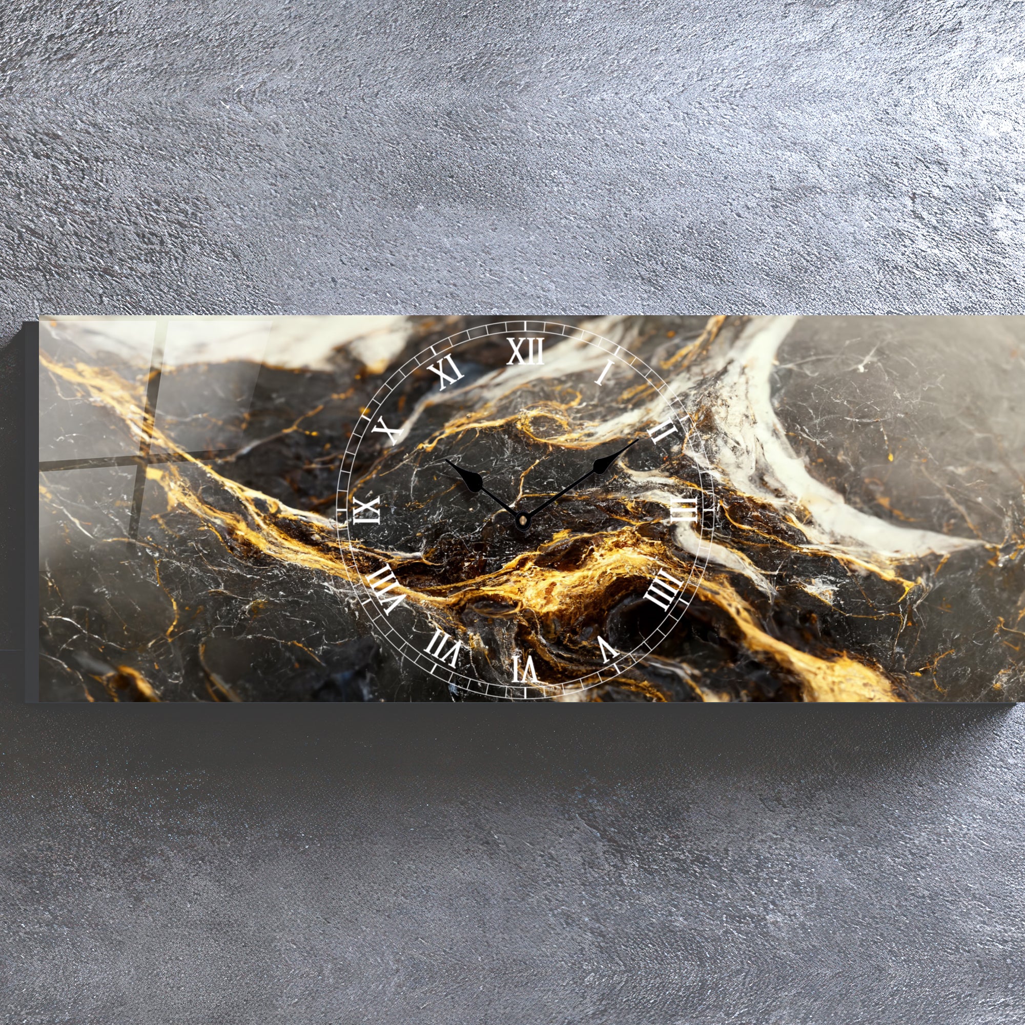 Temperli Cam Duvar Saati –  Modern Tasarım, Büyük Boy Duvar Dekoru