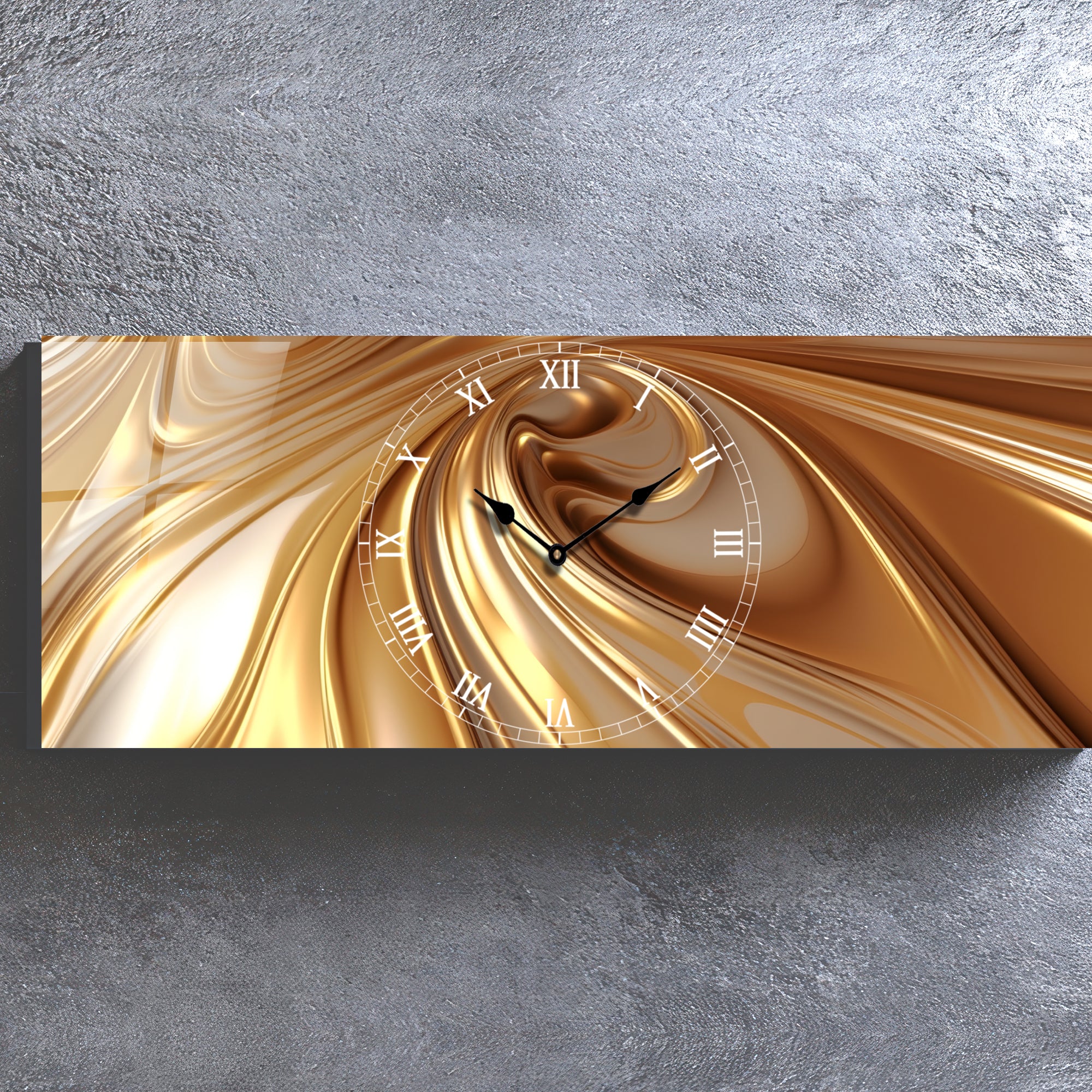 Temperli Cam Duvar Saati –  Modern Tasarım, Büyük Boy Duvar Dekoru