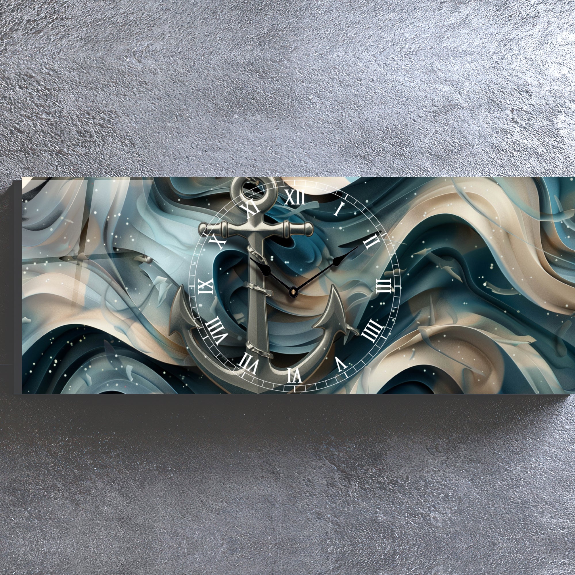 Temperli Cam Duvar Saati –  Modern Tasarım, Büyük Boy Duvar Dekoru