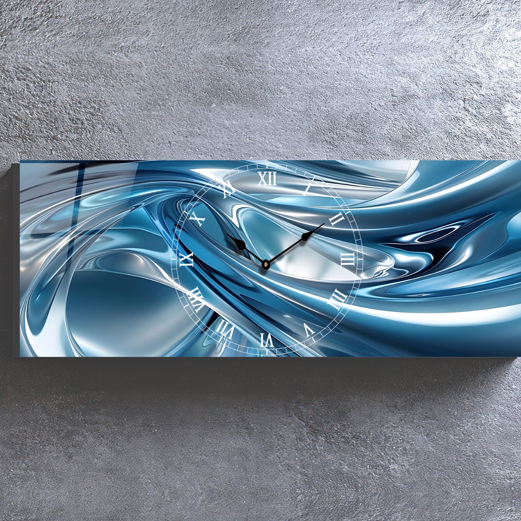 Temperli Cam Duvar Saati –  Modern Tasarım, Büyük Boy Duvar Dekoru