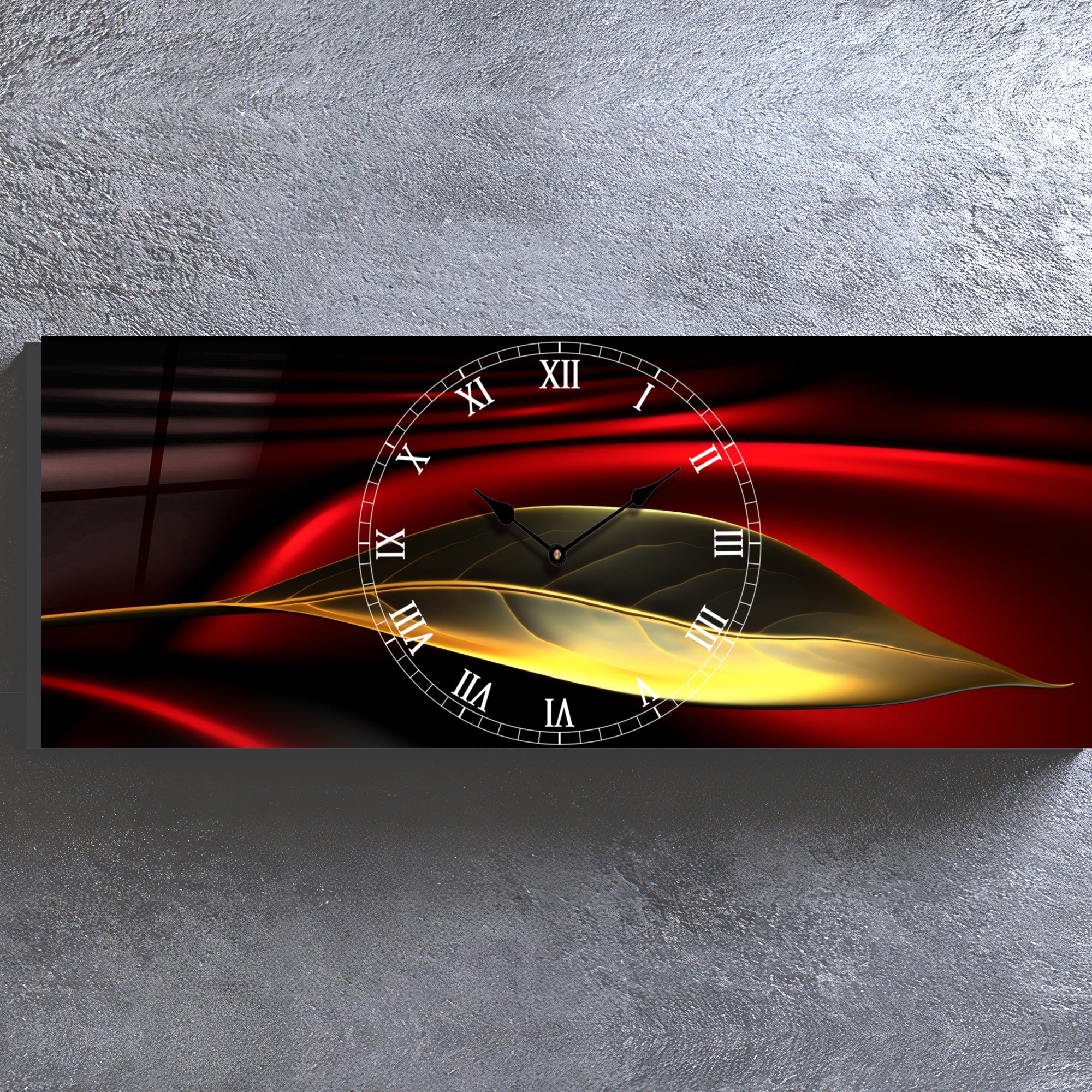 Temperli Cam Duvar Saati –  Modern Tasarım, Büyük Boy Duvar Dekoru