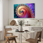 Temperli Cam Duvar Tablosu – Altın Mavi Soyut Dekor