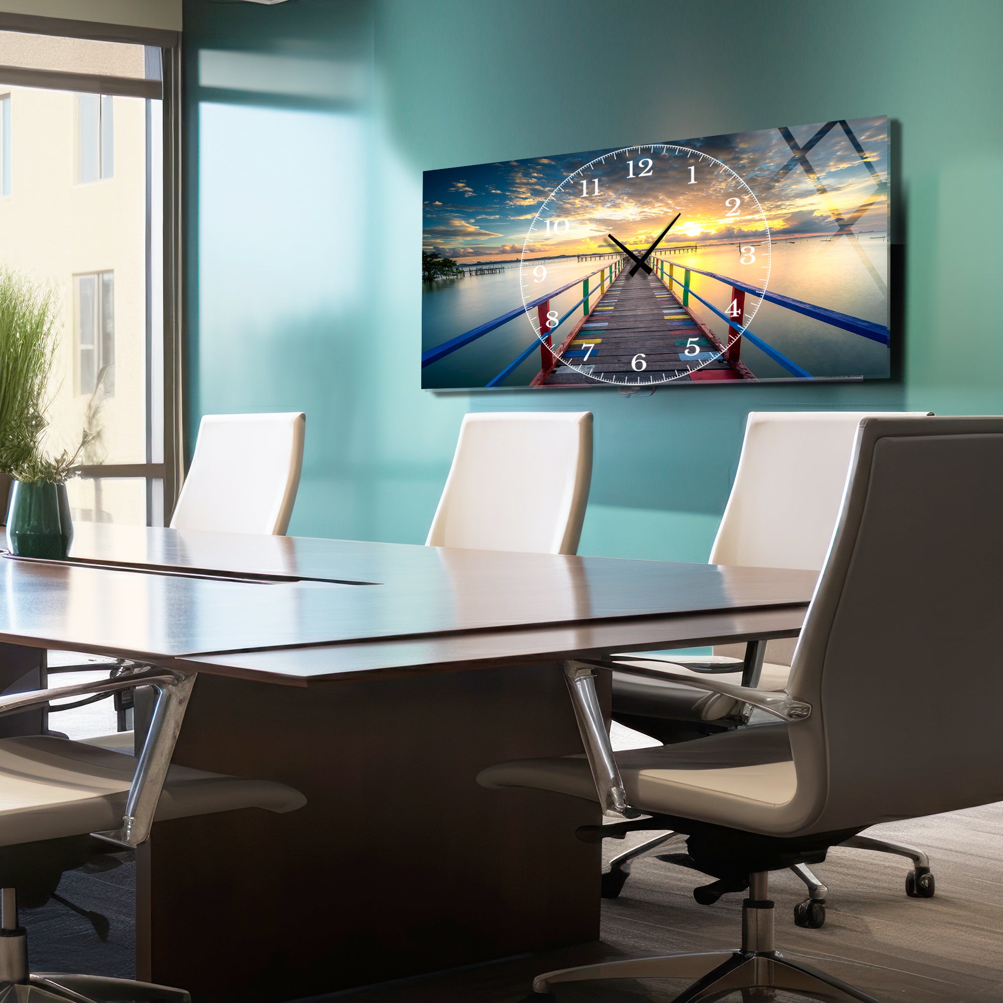 Manzara Temalı Temperli Cam Duvar Saati – Altın Detaylı Modern Tasarım, Büyük Boy Duvar Dekoru (Kopya) (Kopya)