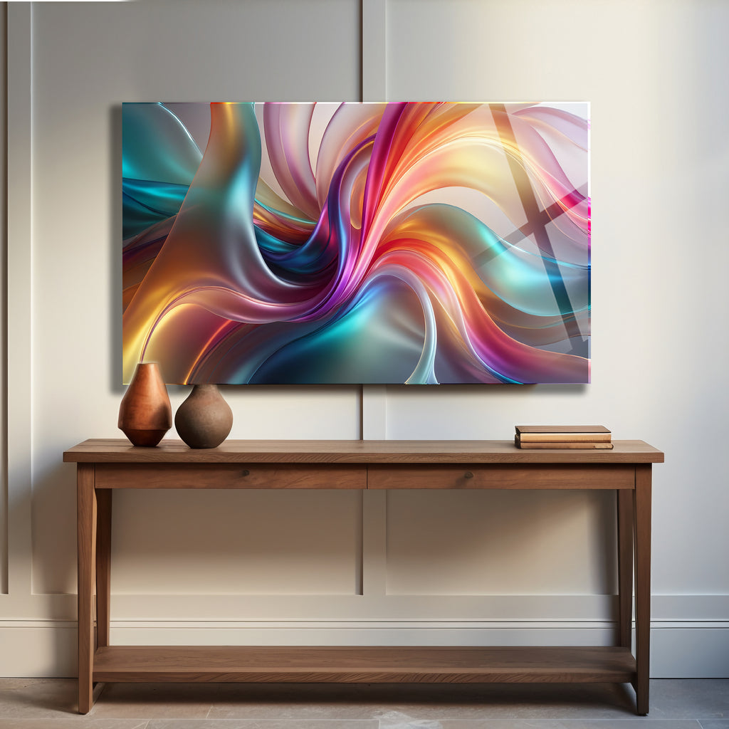 Temperli Cam Duvar Tablosu – Vitray Temalı Gelincik Çiçeği Cam Tablo