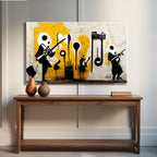 Temperli Cam Duvar Tablosu  Sokak Sanatı Soyut