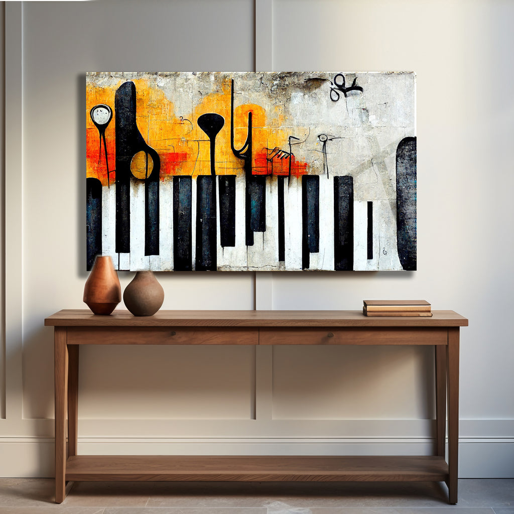 Temperli Cam Duvar Tablosu  Soyut Sokak Sanatalrı