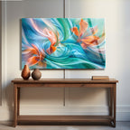 Temperli Cam Duvar Tablosu  Soyut Dağlar (Kopya)