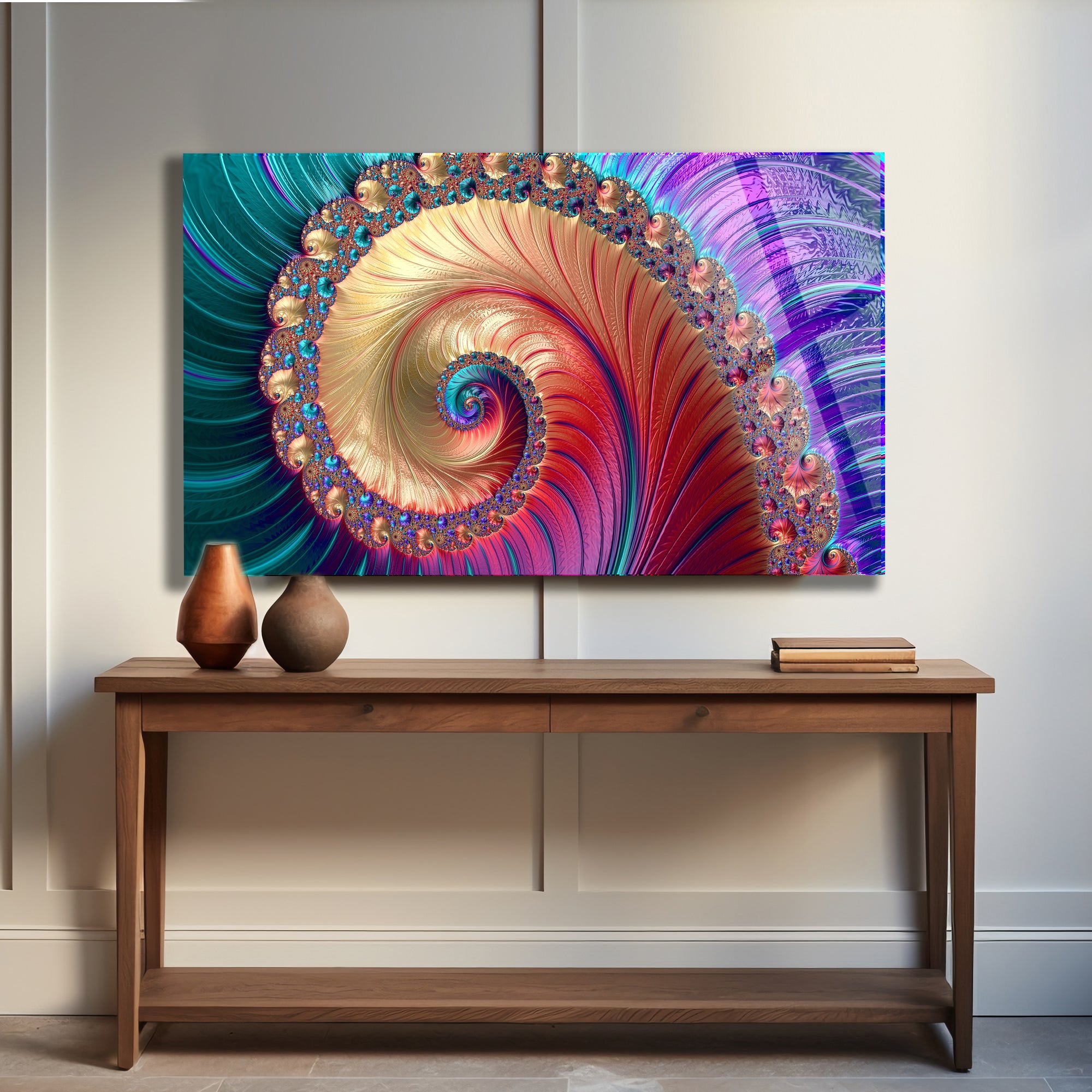 Temperli Cam Duvar Tablosu  Renkli Soyut