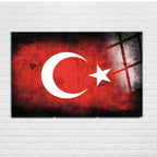 Bayrak Temalı Temperli Cam Duvar Tablosu – Premium UV Baskı, Modern & Şık Dekor