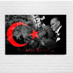 Atatürk Temalı Temperli Cam Duvar Tablosu – Premium UV Baskı, Modern & Şık Dekor