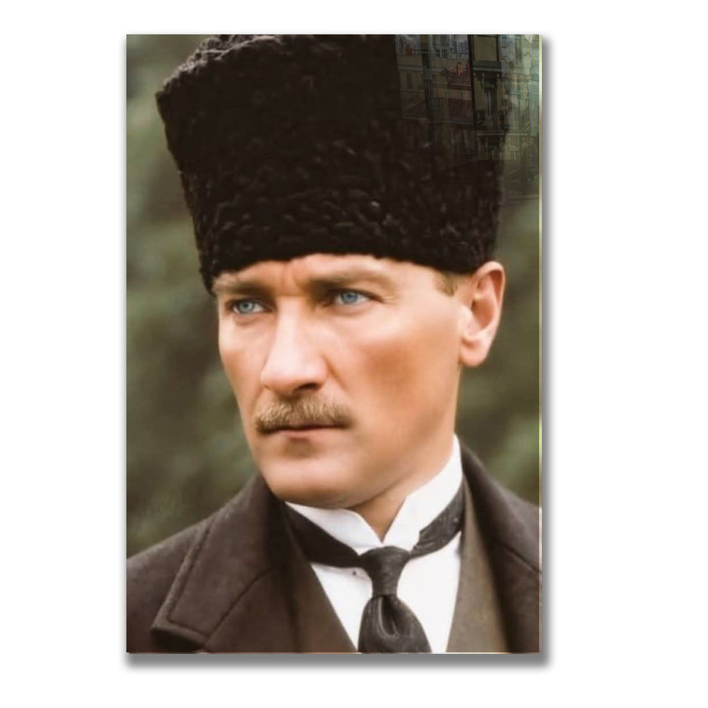 Atatürk Temalı Temperli Cam Duvar Tablosu – Premium UV Baskı, Modern & Şık Dekor
