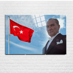 Atatürk Temalı Temperli Cam Duvar Tablosu – Premium UV Baskı, Modern & Şık Dekor