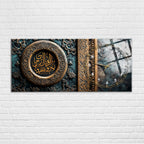 emperli Cam İslami Duvar Saati – Ni’mel Fâtihu Allahu, Ni’mel Qâidu Muhammedun Hat Sanatı